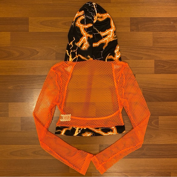 UV Reactive Lightning & Fishnet 3-Piece Festival Set - Picture 3 of 4